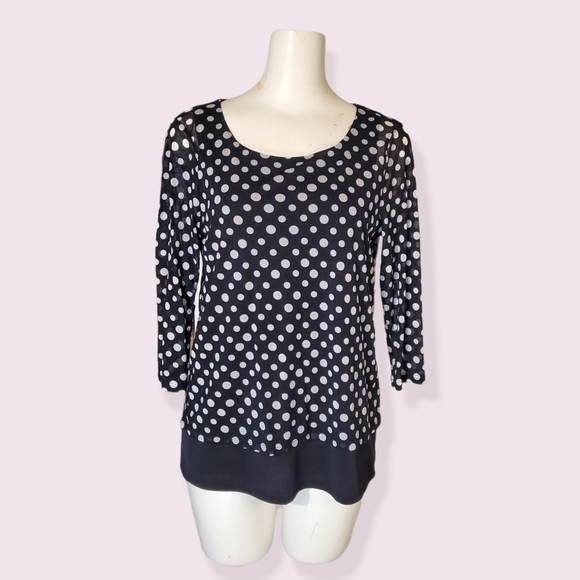 Chico's Tops - CHICO'S Black and White Dot Blouse